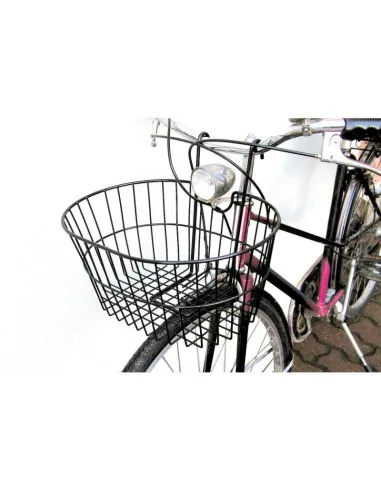 Cesta Metalica Para Manillar Ovalada Negra