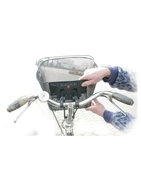 Cesta Metalica Para Manillar Con Asa De Transporte Y Ajuste De Liberación Rapida