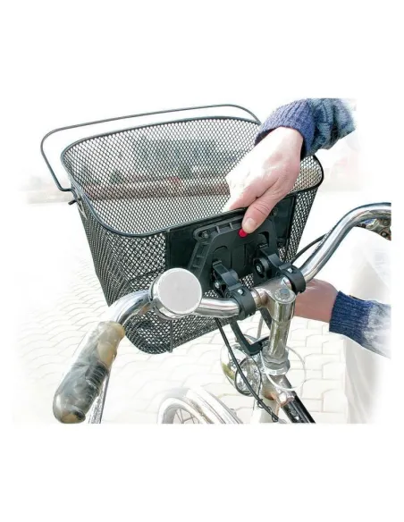 Cesta Metalica Para Manillar Con Asa De Transporte Y Ajuste De Liberación Rapida