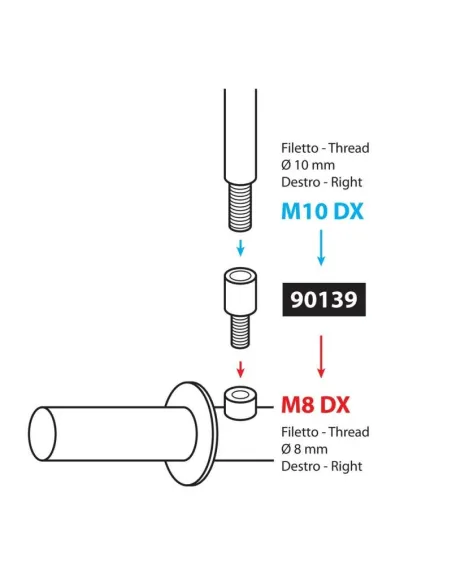 Adaptador Espejo 10 Mm Derecho