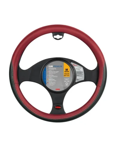 Funda Volante Club Premium Negro Rojo 37-39 Cm