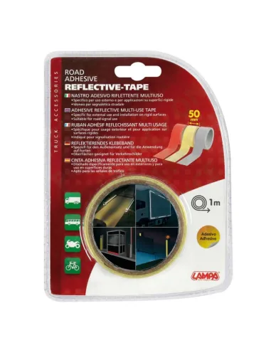 Cinta Reflectante Adhesiva Amarilla  100X5 Cm...