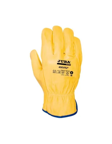 Guante Juba Driver Extra Flor Vacuno Amarillo Talla 8