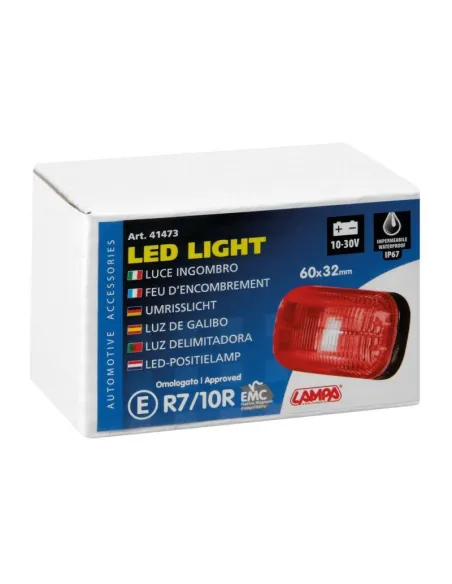Luz De Galibo Montaje En Superficie 4 Led 10/30V Rojo