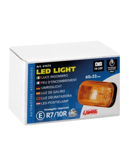 Luz De Galibo Montaje En Superficie 4 Led 10/30V Naranja