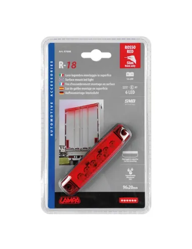 Luz De Galibo 6 Led Con 12/24 V Rojo