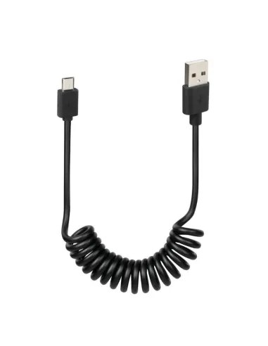 Cable En Espiral Usb/Micro Usb 100Cm Negro