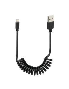 Cable  En Espiral Usb-Apple 8 Pins 100 Cm Negro