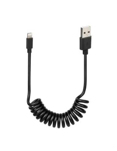 Cable  En Espiral Usb-Apple 8 Pins 100 Cm Negro