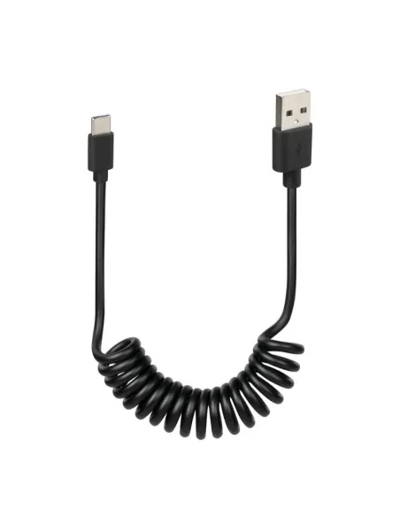 Cable En Espiral Usb -Tipo-C 100 Cm Negro