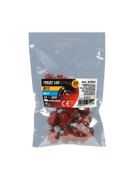 Luz Led 24/30V Led Smd R11  B8,0 Rojo ( 20 Unidades)