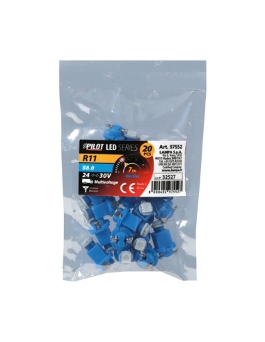 Luz Led 24/30V Led Smd R11  B8,0 Azul ( 20...
