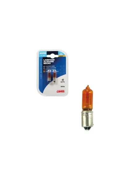 Lampara Hy21W 12V 21W  Halogena Micro Bay9S Naranja (2 Unidades)