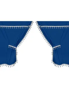 Cortinas De Microfibra Azul (2 Unidades)