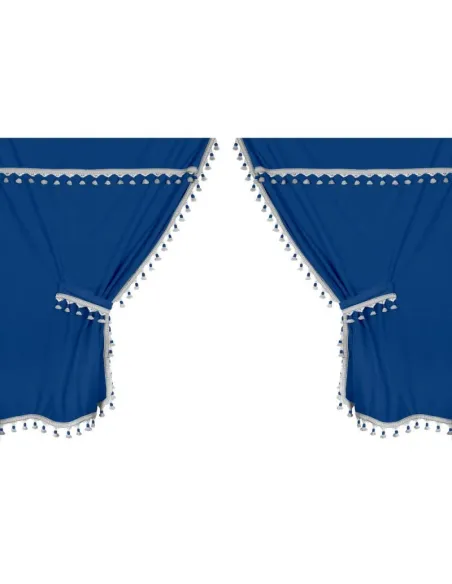 Cortinas De Microfibra Azul (2 Unidades)