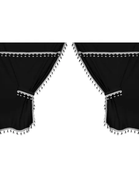 Cortinas De Microfibra Negro (2 Unidades)