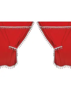 Cortinas De Microfibra Rojo (2 Unidades)