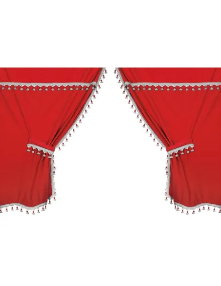Cortinas De Microfibra Rojo (2 Unidades)