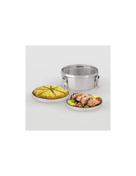 Fiambrera Inox 2 Platos 18 Cm