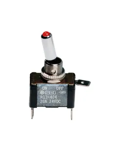 Interruptor De Palanca 2 Terminales 12/24V 20A Rojo