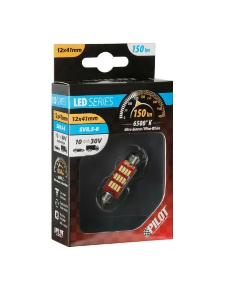 Lampara Mega Led Sv8,5-8 10-30V 12-12 Smd 12X41 Mm Doble Polaridad (1 Unidad)