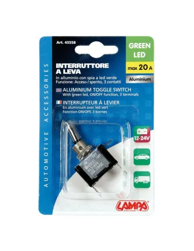 Interruptor De Palanca 2 Terminales 12/24V 20A...