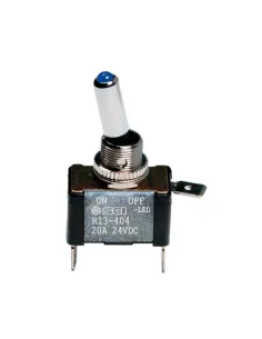 Interruptor De Palanca 2 Terminales 12/24V 20A Azul