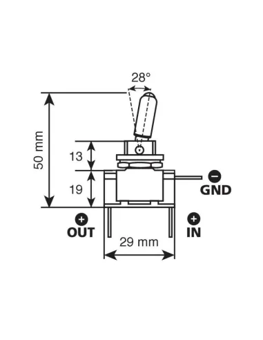 Interruptor De Palanca 2 Terminales 12/24V 20A...