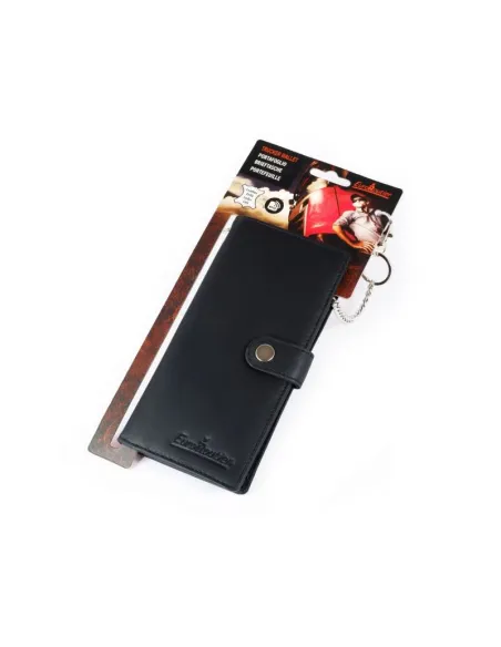 Cartera Larga Negra Con Cadena