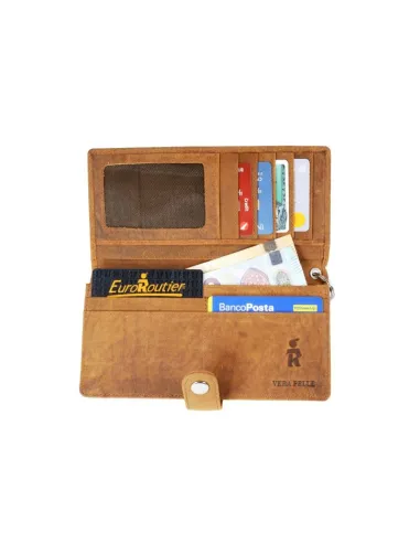 Cartera Larga Marron Con Cadena