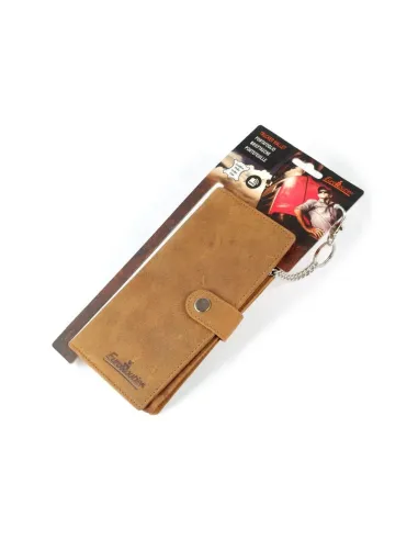 Cartera Larga Marron Con Cadena