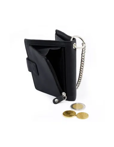 Cartera Corta Negra Con Cadena