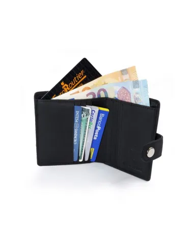 Cartera Corta Negra Con Cadena