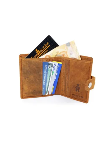 Cartera Corta Marron Con Cadena