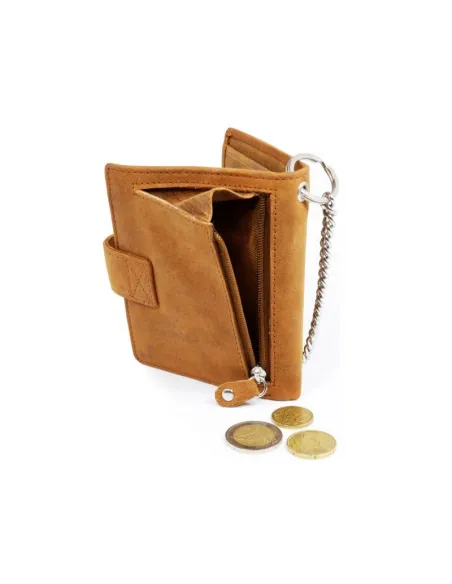 Cartera Corta Marron Con Cadena