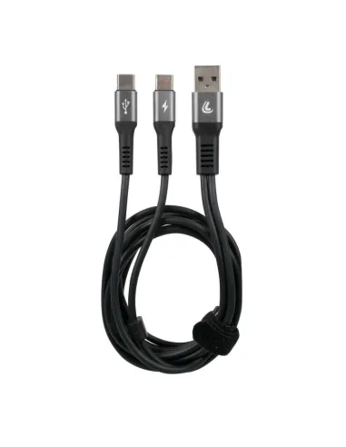 Cable Con Doble Conector Usb-Tipo C 100 Cm Negro
