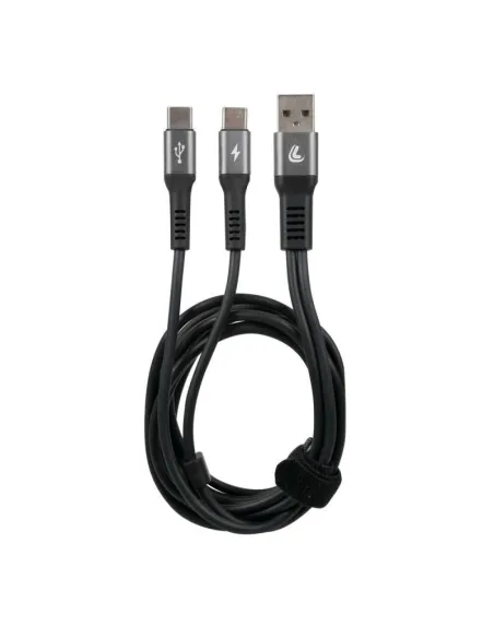 Cable Con Doble Conector Usb-Tipo C 100 Cm Negro