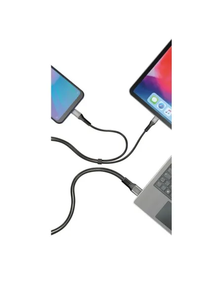 Cable Con Doble Conector Usb-Tipo C 100 Cm Negro