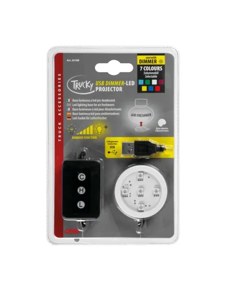 Base Luminosa Led Usb Para Ambientador Trucky 7 Colores Con Atenuador
