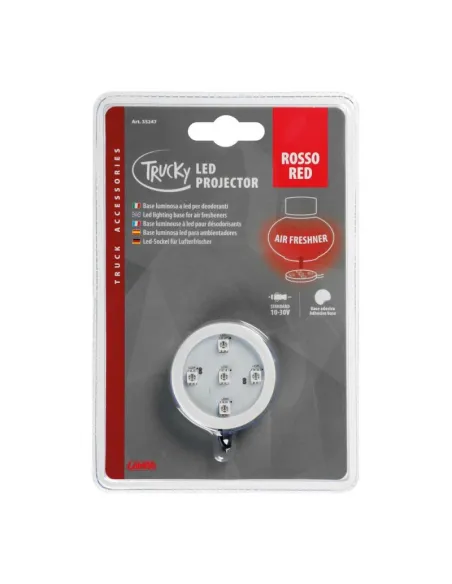 Base Luminosa Led Para Ambientador Trucky 12/24V Color Rojo