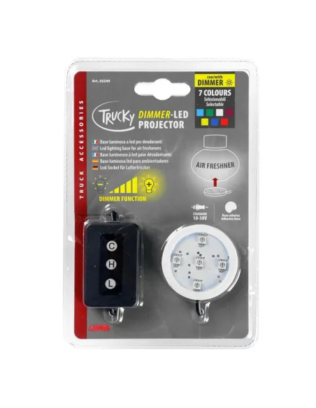 Base Luminosa Led Para Ambientador Trucky 12/24V 7 Colores Con Atenuador