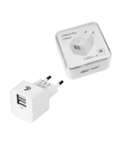 Cargador Linea Essential Con 2 Puertos Usb(A+A)-2400 Ma...