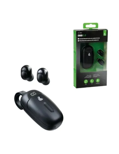 Auriculares Negros Estereo Bluetooth Con Estuche De Carga