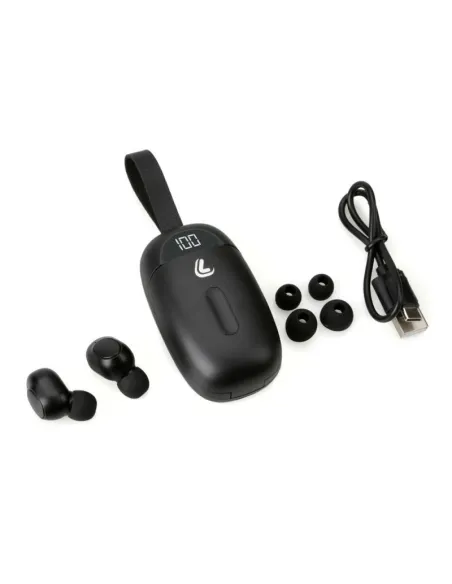 Auriculares Negros Estereo Bluetooth Con Estuche De Carga