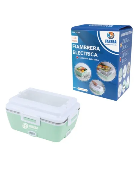 Fiambrera Electrica Faseba 12/24V Con Cubiertos (Colores Surtidos)