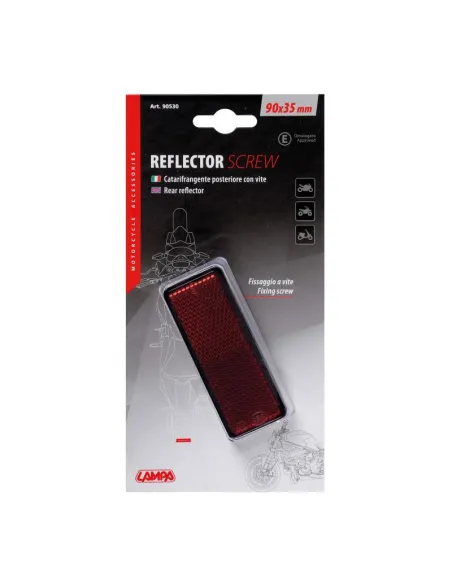 Reflector Trasero Con Tornillos 90X35 Mm Rojo