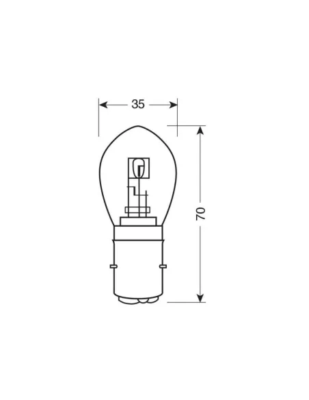 Lampara S2 2 Filamentos Blanco 35/35W Ba20D
