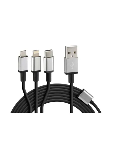 Cable Multi-Carga Con 3 Concetores Micro Usb/Tipo C/ Iphone