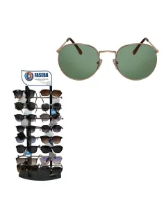 Gafa De Sol Redonda Unisex Montura De Metal Color Lente...