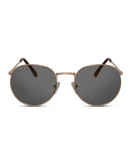 Gafa De Sol Unisex Montura De Metal Color Lente Gris Y Montura Dorada (Expositor 16 Unidades)